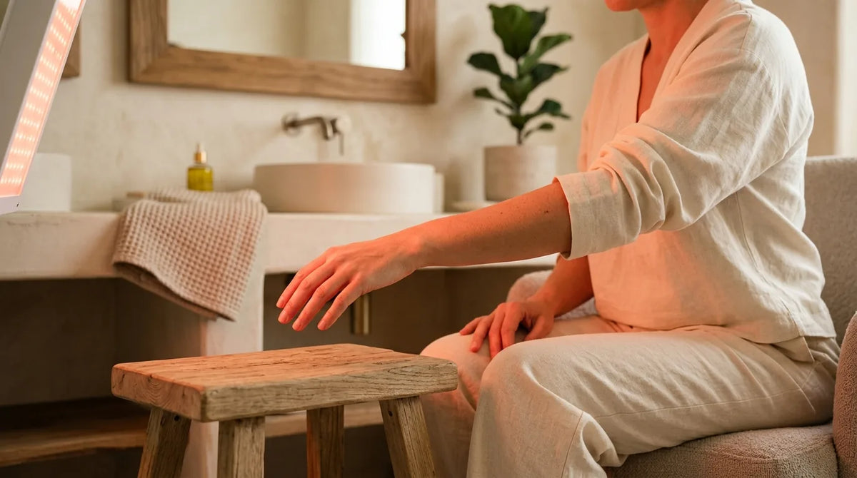 Photobiomodulation et psoriasis : routine lumière rouge prudente pour peau sensible