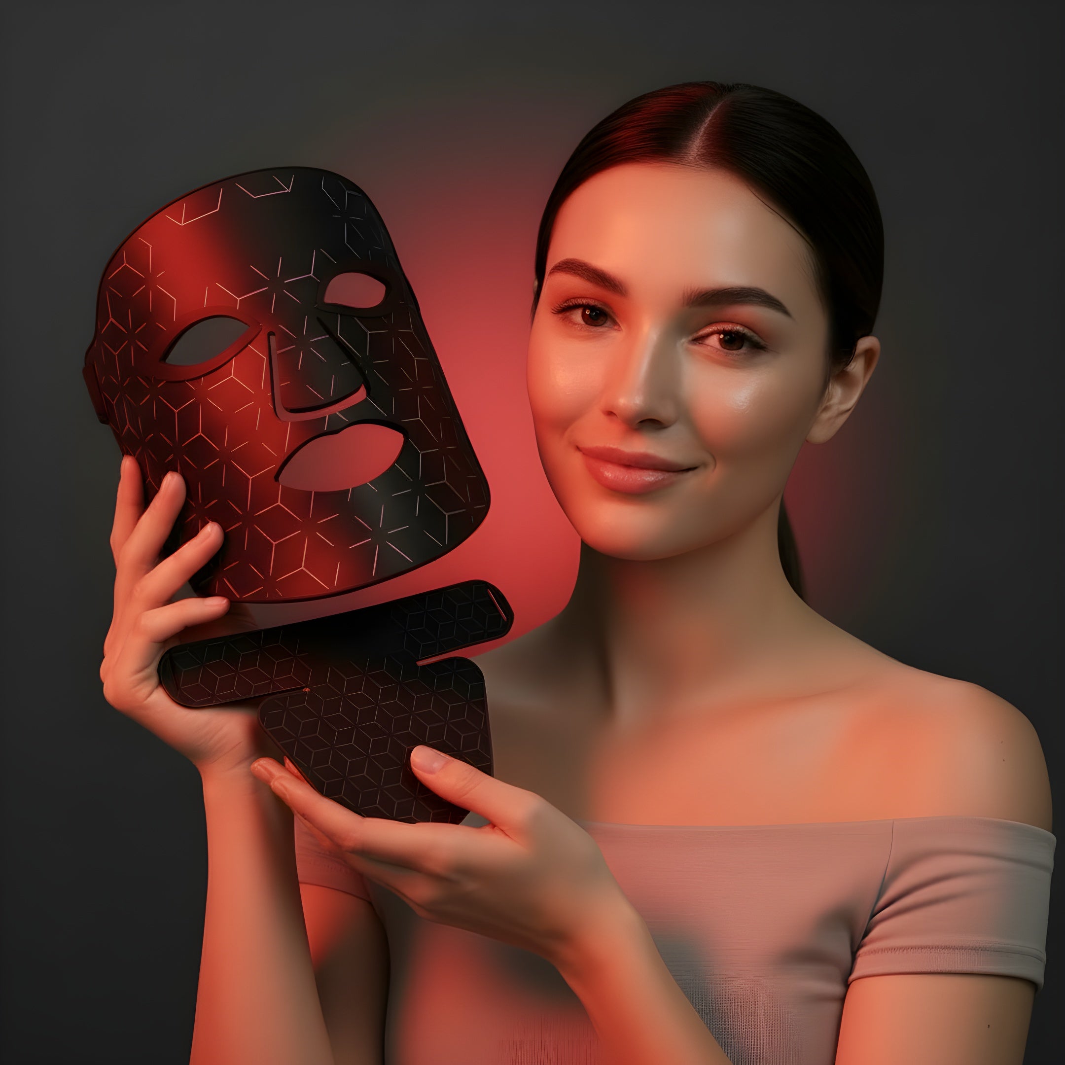 visage femme masque led et cou 